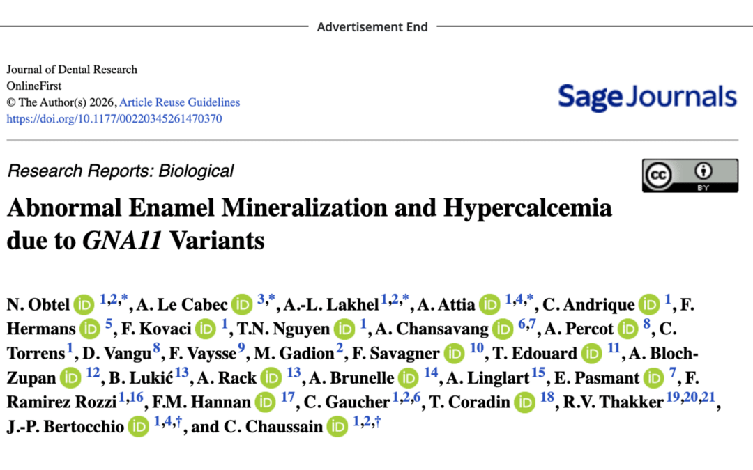 New publication – Obtel et al., J Dent Res.